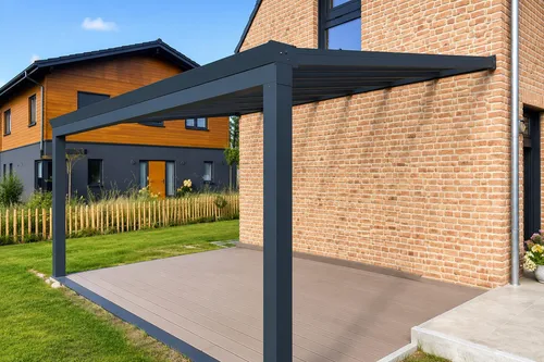 cm ALU Terrassenüberdachung Premium Anthrazit 500 x 350