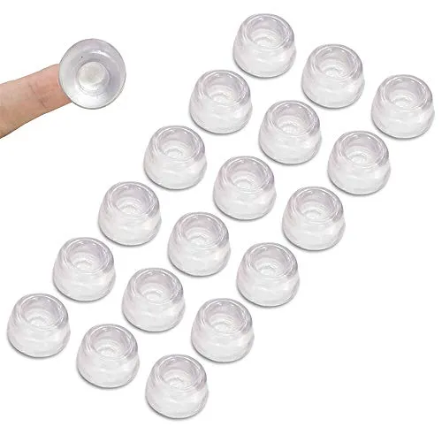 Uni-Fine 18 Stück 22mm Gummipuffer Transparent Schutzpuffer Elastikpuffer Selbstklebende Turstopper Wand Gumminoppen Anschlagpuffer für Schränke, Möbel, Lautsprecher, Kunsthandwerk, Elektrogeräte