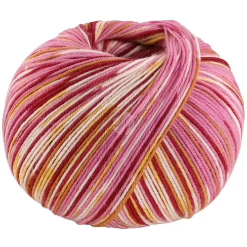 LANA GROSSA Cool Wool 4 Socks Print | Bedrucktes Merino-Sockengarn aus mehrfach verzwirnten Einzelfäden | Handstrickgarne aus 75% Schurwolle | 100g Wolle zum Stricken & Häkeln | 420m Garn FB 7201