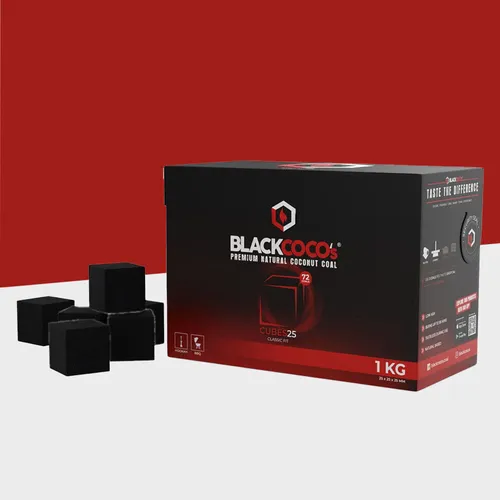 BLACKCOCO's CUBES25 - 1kg Naturkohle - Kokoskohle