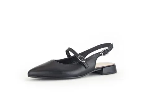 Gabor Damen Slingpumps - Elegante Schwarz Pumps für jeden Anlass - Damen-Pumps aus hochwertigem Glattleder mit bequemen Blockabsatz (2 cm) und Schnallenverschluss. Ideal für Büro und Ausgehen, vereinen Stil und Komfort.