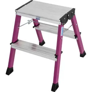 Krause Klapptritt Rolly aus Aluminium, pink, 2 x 2 Stufen von Krause