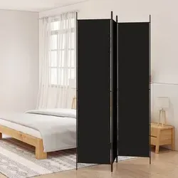 vidaXL 3-teiliger Paravent Raumtrenner Schwarz 150x220cm von vidaXL
