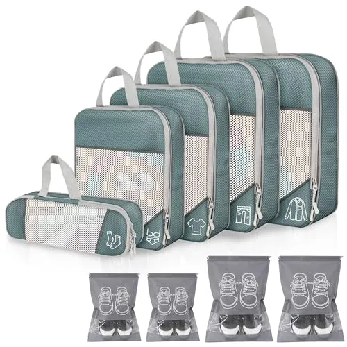 Kofferorganizer-Set 9-teilig in Grau