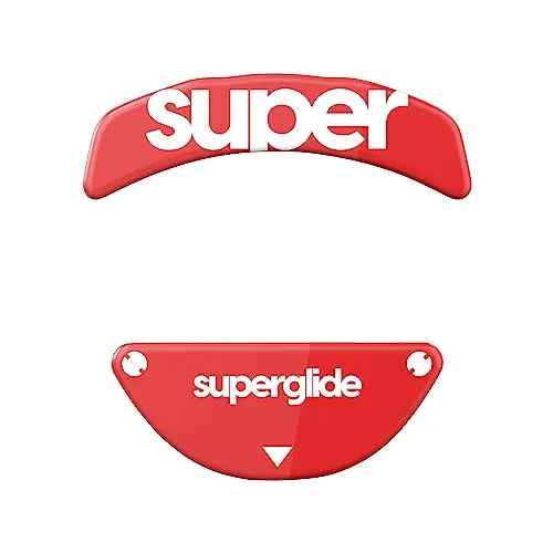 Superglide2 – Steuerbare Geschwindigkeit, strukturierte Oberfläche, Glatte Mausfüße/Gleiter, hergestellt aus ultrastarkem Glas, Glatte und langlebige Sohle für Razer Orochi V2, Rot