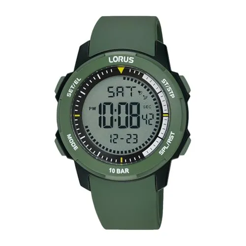 LORUS Chronograph R2377PX9 - Wasserdichte Herrenuhr - Armbanduhren mit digitaler Anzeige, bis 10 bar wasserdicht und mit praktischem automatischem Kalender für den aktiven Lebensstil.