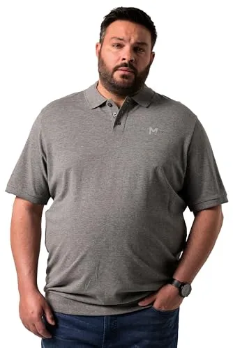 Men Plus Herren große Größen Übergrößen Menswear L-8XL Men+ Poloshirt, Bauchfit, Basic, Piqué, Halbarm, XL bis 10 XL grau Melange 7XL 836264123-7XL