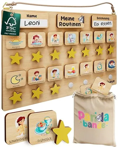 PANDABANDE Premium Routine Planer Kinder Holz von PANDABANDE