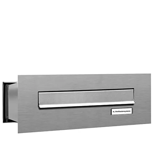 AL Briefkastensysteme 1er Durchwurfbriefkasten – Wetterfester DIN A4 Edelstahlbriefkasten - Robuster Briefkasten aus V2A Edelstahl, wetterfest und mit lebenslanger Garantie gegen Durchrostung. Ideal für Einfamilienhäuser und Außenbereiche.