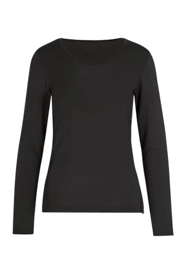 TRIGEMA Shirt aus Viskose Langarm, Damen XL, schwarz - Hochwertiges Langarmshirt aus 94% Viskose und 6% Elastan, ideal für vielseitige Outfits. Weich und figurbetont, perfekt für Freizeit und Büro. Nachhaltig produziert in Deutschland.