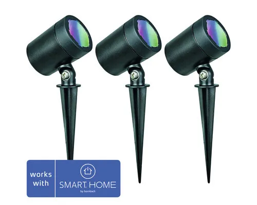 tint LED-Gartenspots 3er-Set 3x13W - Energiesparlampen mit RGB-Funktion, ideal für stimmungsvolle Beleuchtung im Garten, flexibel einstellbare Farbtemperatur von 1800 bis 6500 K.