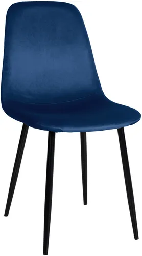 DELUKE Esszimmerstuhl MOVI Blau Samt Metall 88x44x51cm