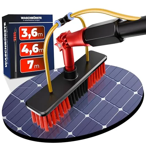 BoomDing Teleskop Waschbürste 7m - Teleskopstäbe für die mühelose Reinigung von PV-Anlagen, Wintergärten und Terrassendächern - umweltfreundlich und mit integriertem Seifenspender für optimale Ergebnisse.