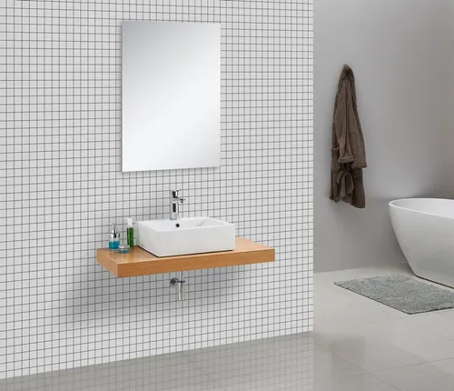 Alphabad Waschbeckenunterschrank Waschtischkonsole ASOLO EICHE 100 x 50