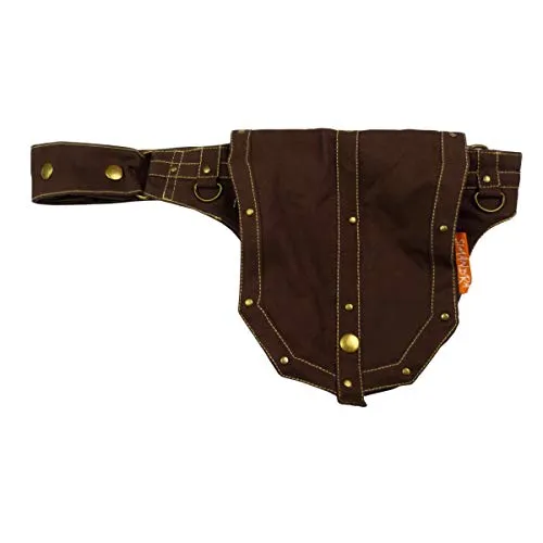 Bauchtasche mit Nieten I Gürteltasche individuell verstellbar + Reißverschluss + Druckknopf I Simandra Farbe Braun