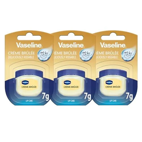 Vaseline Lip Therapy 7G Crème Brûlée | Pflegender Lippenbalsam für optimale Feuchtigkeit | 3x7g (Crème Brûlée (3er Pack))