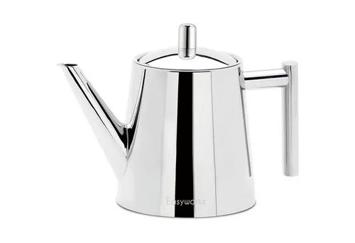 Teekanne doppelwandige Edelstahl Chrom Tee Ei 1000ml