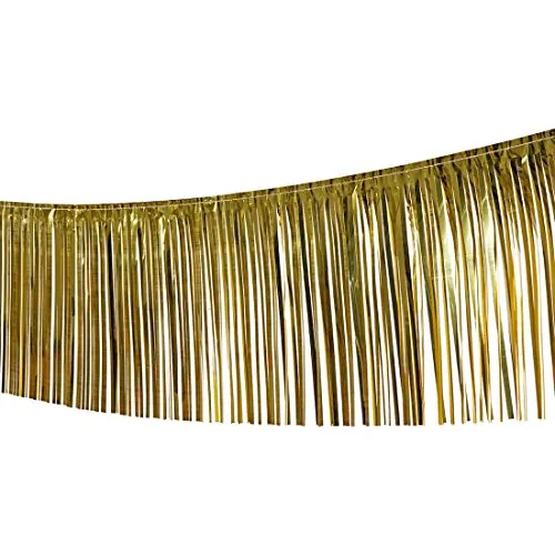 NT Lametta Girlande Party Deko Girlanden Folie Weihnachten Fransengirlande Silvester Foliengirlande VIP Raumdeko Raum Dekoration Partydeko (Gold)