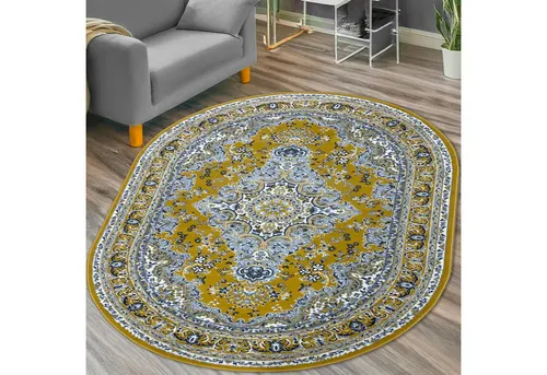 my home Teppich Oriental, oval, elegant gelb in gelb von My Home