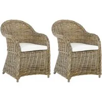 Beliani Gartensessel Susua mit hoher Lehne 2er Set von Beliani