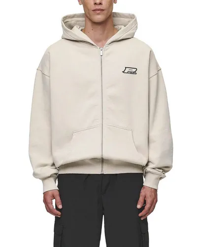 Pegador Fox Oversized Herren Sweatjacke Washed Light Beige, M - Funktionsjacke mit lässigem Oversized-Schnitt, ideal für entspannte Freizeitlooks und optimalen Tragekomfort.