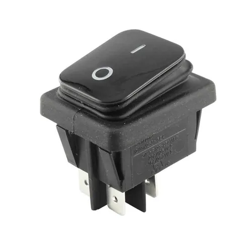 IP65 Wippenschalter 30x22mm 2-polig EIN/AUS 16A/250V, schwarz, wasser-/staubfest