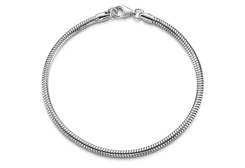 Materia Herren Armband Schlangenkette Silber 925 - Elegantes 3mm Schlangenkette Armband aus rhodiniertem 925 Sterling Silber, anlaufgeschützt und ideal als Geschenk für Damen und Herren. Länge: 22cm, in moderner Schmuckbox.