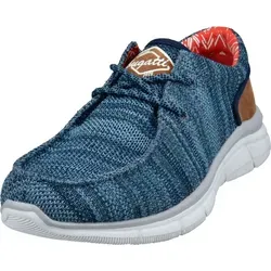 bugatti Sneaker Textil Sneaker in Blau Braun - Freizeitsneaker in Größe 43 mit bequemer Schnürung, leichtem EVA-Sohlensystem und stylischem Design – ideal für den Alltag.