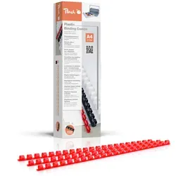 Peach Plastikbinderücken A4 8mm 45 Blatt 100 Stück rot von Peach