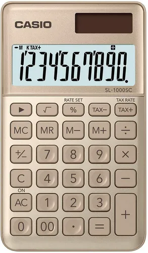 CASIO Taschenrechner SL-1000SC - 10-stellig, stylische Farben, ideal für Steuerberechnung und umweltfreundlicher Solar-Betrieb