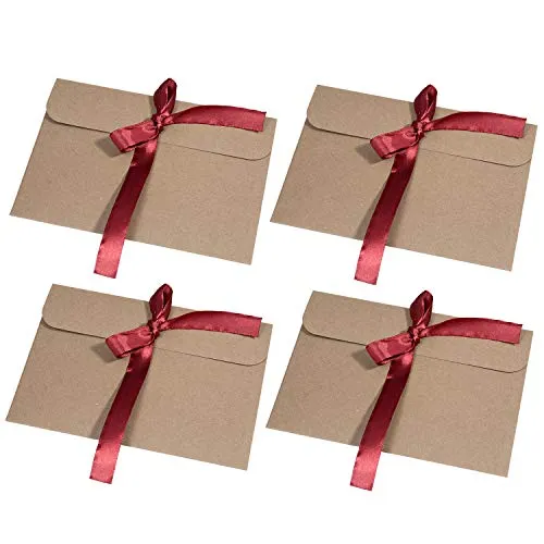 MOOKLIN ROAM Kraftpapier Umschläge, 30 Stück Retro Kraftpapier Vintage Kraft Briefumschläge in Hochwertiger Qualität Kraftkarte Recycelt für Grußkarten, Einladungskarten (Rot)