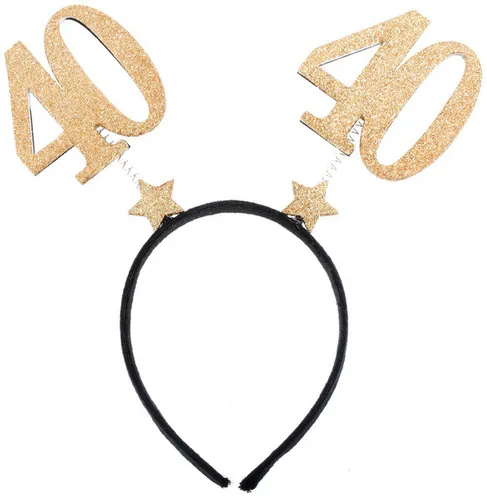 Haarreif Geburtstag 40 gold Glitter Party Feier Kopfbedeckung