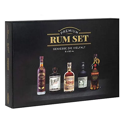 Sierra Madre Tasting Kits Premium Rum Tasting Set - Rum Set mit 5 beliebten Rums (50ML pro Flasche) in eleganten Tubes. Perfekt als Geschenk für Männer oder für einen genussvollen Cocktailabend.