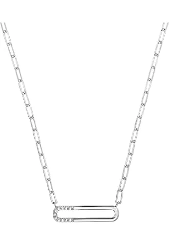 s.Oliver Collier Damen Sterlingsilber 45 689440-0001-00450 - Elegantes Collier aus rhodiniertem 925er Sterling Silber, perfekt für stilbewusste Damen. Hochwertige Materialien und funkelnde Zirkoniasteine machen es zum idealen Accessoire für jeden Anlass.