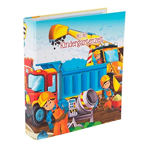 goldbuch Kindergarten Sammelordner DIN A4, Kitaordner Motiv Baustelle, Ringbuch Ordner aus Pappe, Rückenbreite 5,5 cm, Motivordner mit Kunstdruck, Multifunktionsordner, Karton