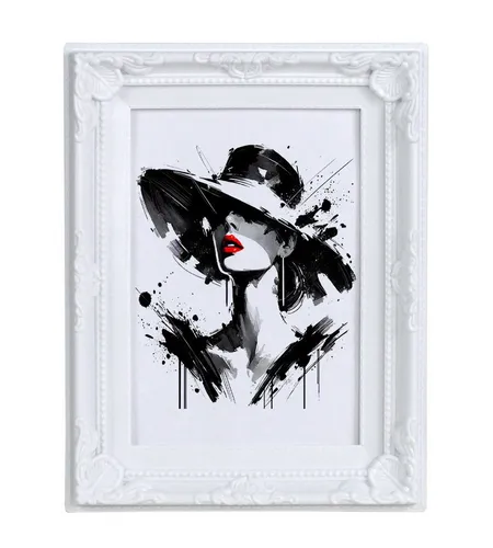 IDEAL TREND Bilderrahmen Vintage Bilderrahmen Barock Kunststoff Weiß Echtglas Landhaus, für 1 Bilder (1 St)