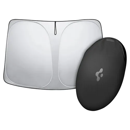 Spigen Sonnenschutz für Tesla Model Y und Model 3 - Sonnenschutz für Frontscheiben mit UV-Schutz, einfacher Montage und kompakter Aufbewahrungstasche. Ideal für Tesla Model Y (~Juniper 2025) und Model 3 (~Highland 2024 2025).