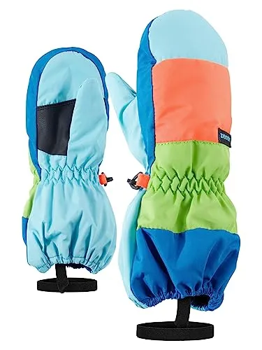 Ziener LIWI Skihandschuhe für Kinder – Blue Aqua, 86cm - Trendige Miniskifäustlinge für Kleinkinder mit extra langer Stulpe, ideal gegen eindringenden Schnee. Die wasser- und winddichte Membran sorgt für ein angenehmes Tragegefühl und die elastische Leash bietet zusätzlichen Halt.