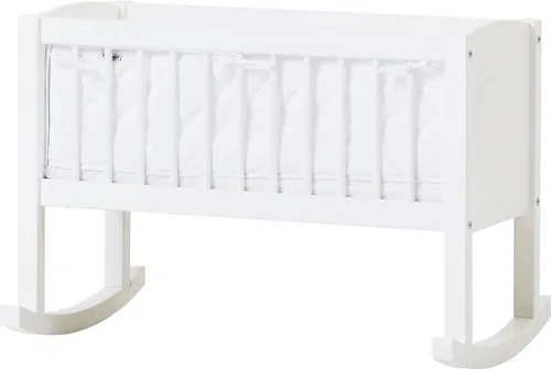 Stubenbett HOPPEKIDS, weiß - Umbaubar zu Sitzbank - Bürostühle, vielseitig einsetzbares Stubenbett aus FSC®-zertifiziertem Kiefernholz, sicher für Neugeborene und wandelbar in eine praktische Sitzbank.