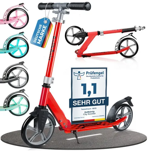 ROLLKÖNIG Cityroller Tretroller in rot von ROLLKÖNIG