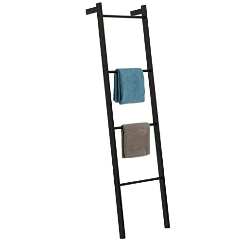 IDIMEX Handtuchleiter BERTOLA - Stilvoller Handtuchhalter aus Metall - Handtuchleiter in elegantem Schwarz, ideal für Badezimmer mit Loft-Charme. Hochwertige Metallkonstruktion, 167 cm hoch und platzsparend.