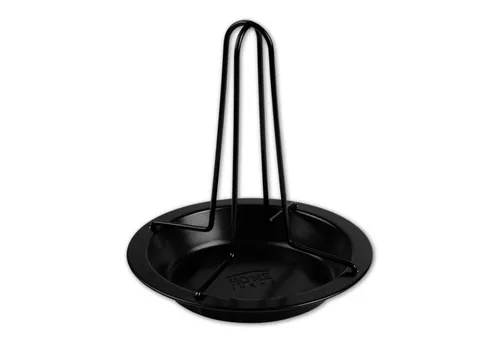 HAC24 Grillguthalter Hähnchenhalter Hähnchenbräter Grill Ofen Hähnchenständer, Metall, (1-St), inkl. Auffangschale, Ø 17,5 cm