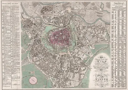 Piatnik Puzzle Karte von Wien 1824, Puzzleteile von Piatnik