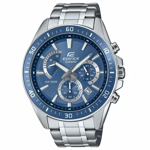 Casio Watch EFR-552D-2AVUEF - Armbanduhren für Herren, elegante Edelstahlarmbanduhr mit rundem Gehäuse und kratzfestem Mineralglas für stilbewusste Männer.