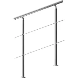 monzana Brüstungsgeländer 100cm mit 2 Querstreben - Robustes Brüstungsgeländer aus pflegeleichtem Edelstahl, anpassbar an jede Treppenneigung, ideal für Innen- und Außenbereich, einfache Montage und elegante Optik.