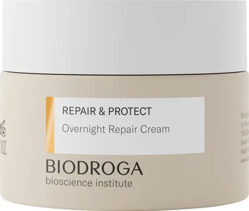 Biodroga Bioscience Repair & Protect Overnight Cream 50 ml - Nachtpflege mit intensiver Reparaturwirkung, unterstützt die Regeneration der Haut über Nacht für ein strahlendes Aussehen am Morgen.
