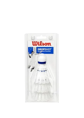Wilson Unisex – Erwachsene Dropshot Badminton Shuttles, Weiß, 3-er Pack EU