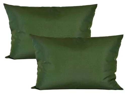 JACK 2er Set 40x60cm Outdoor Kissenhülle Kissenbezug Wasserfest Sitzkissen Lounge Kissen Garten Stuhl Lotus Effekt, Farbe:Oliv