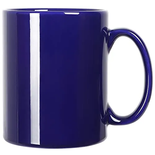 Smilatte 600ml Extra große Keramik Kaffeetasse, M017 Classic Porzellan Boss Super Gross Tasse Big Teetasse mit Griff für Büro und Zuhause, Blau