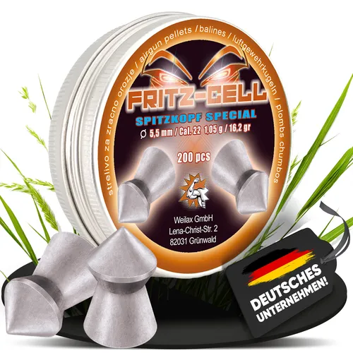 Fritz Cell Spitzkopf Special 5,5 mm Diabolos für Luftgewehr Luftpistole 1 x 200